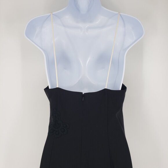 Creatures of the Wind Midi Dress 2 Applique Floral Lace 100% Wool A Line Black - Picture 4 of 7